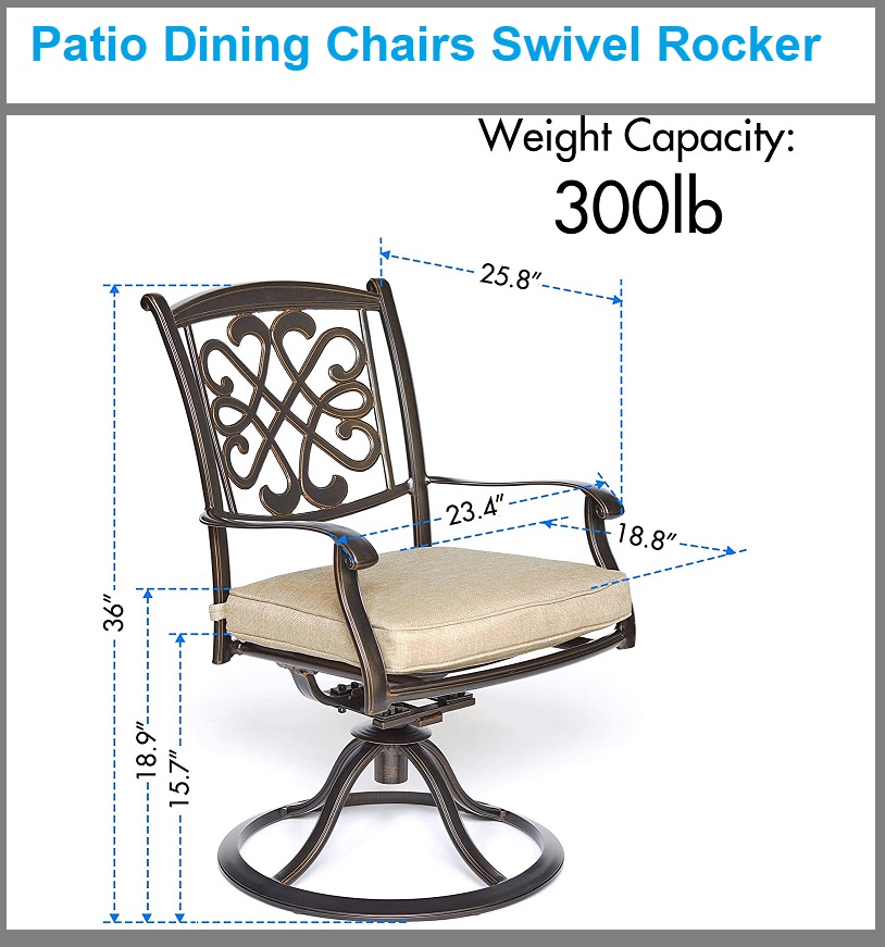 Patio Dining Swivel Rocker Chair
