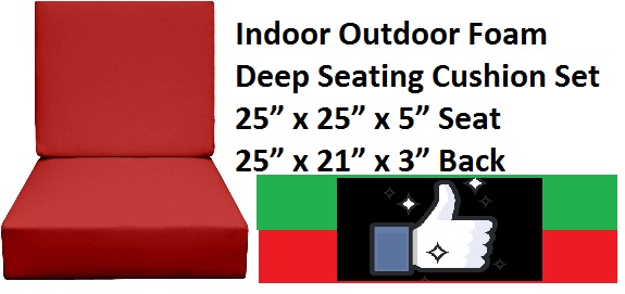  Chair Cushion Set 25” x 25” x 5” 